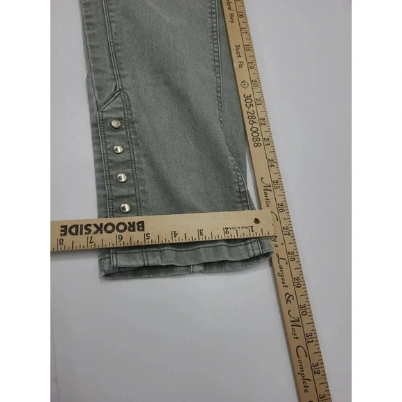 White House Black Market Green Jeans Women's Size 10R Slim Ankle Beaded Accents - Picture 6 of 6